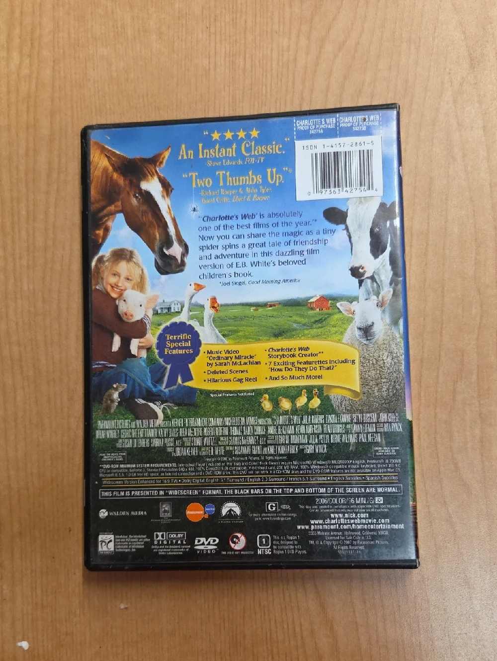Charlotte's Web dvd movie and‎ A  paperback ( Set 1)